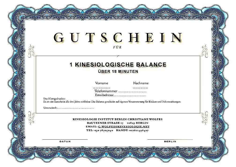 Kinesiologie Gutschein C.Wolfes